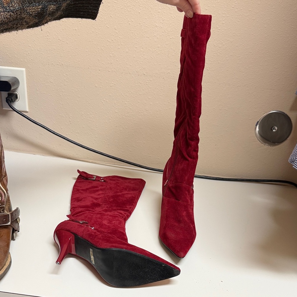 Wild Rose Burgundy Heeled Boots